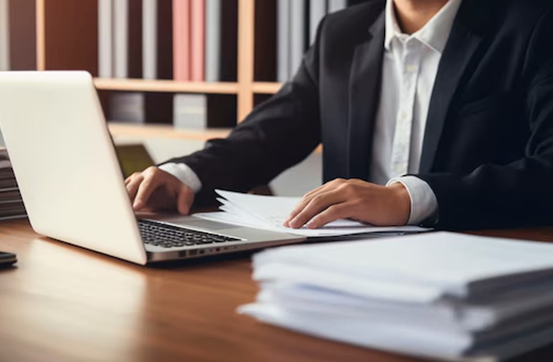 Attorney working on legal cases